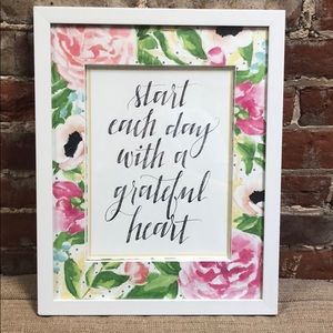 Grateful heart inspirational wall art